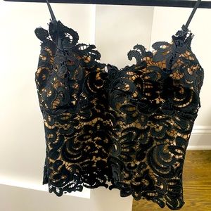 Lucy Paris black lace bustier top